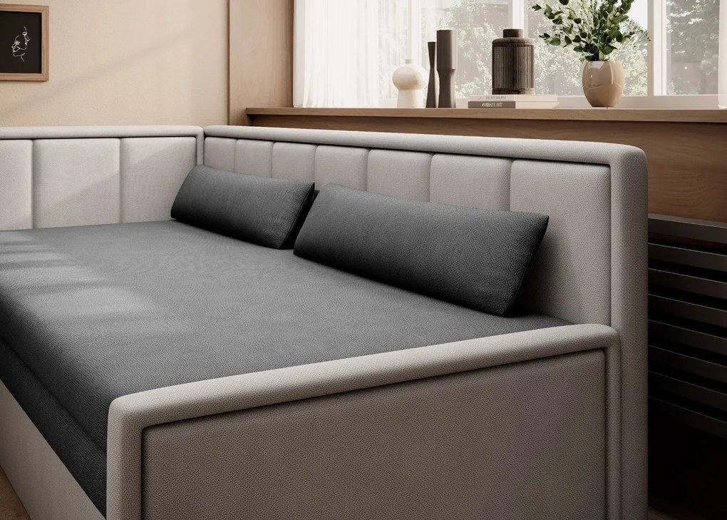 Sofa rozkładana z funkcją spania FULGEO jasna szara/szara lewa ELTAP