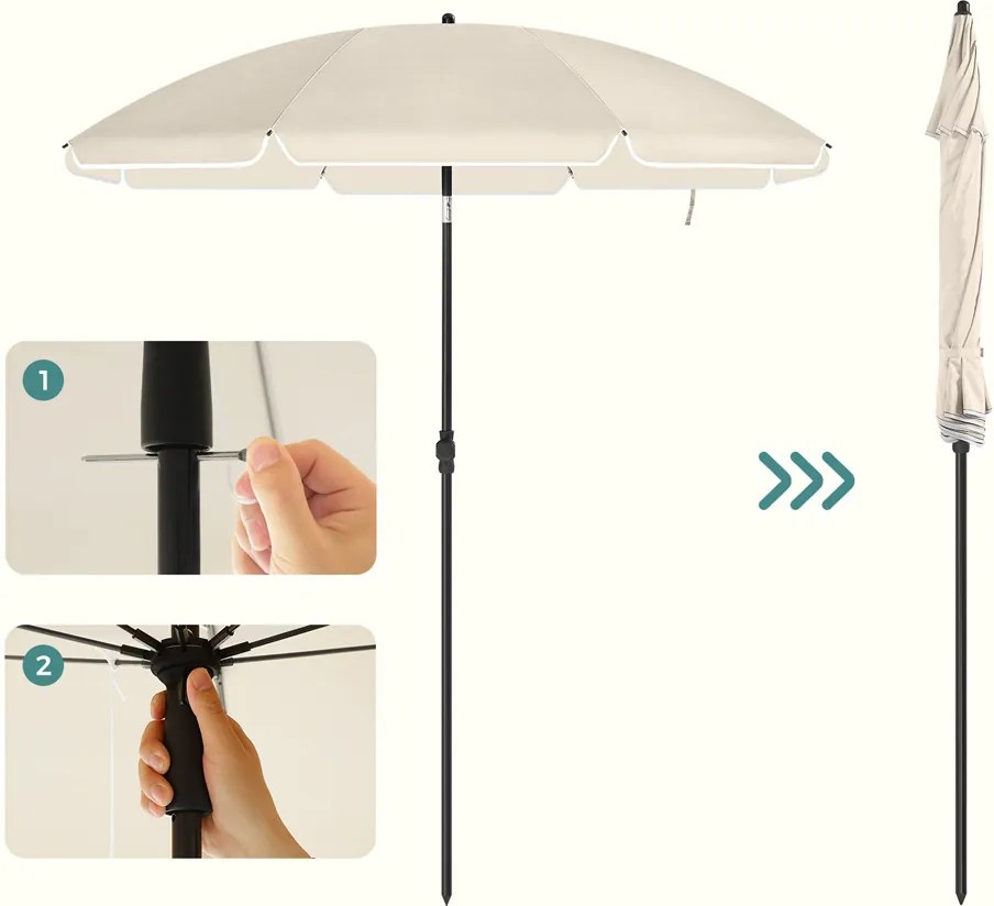 Parasol SOLARA, Ø200 cm, beżowa SongmicsHome