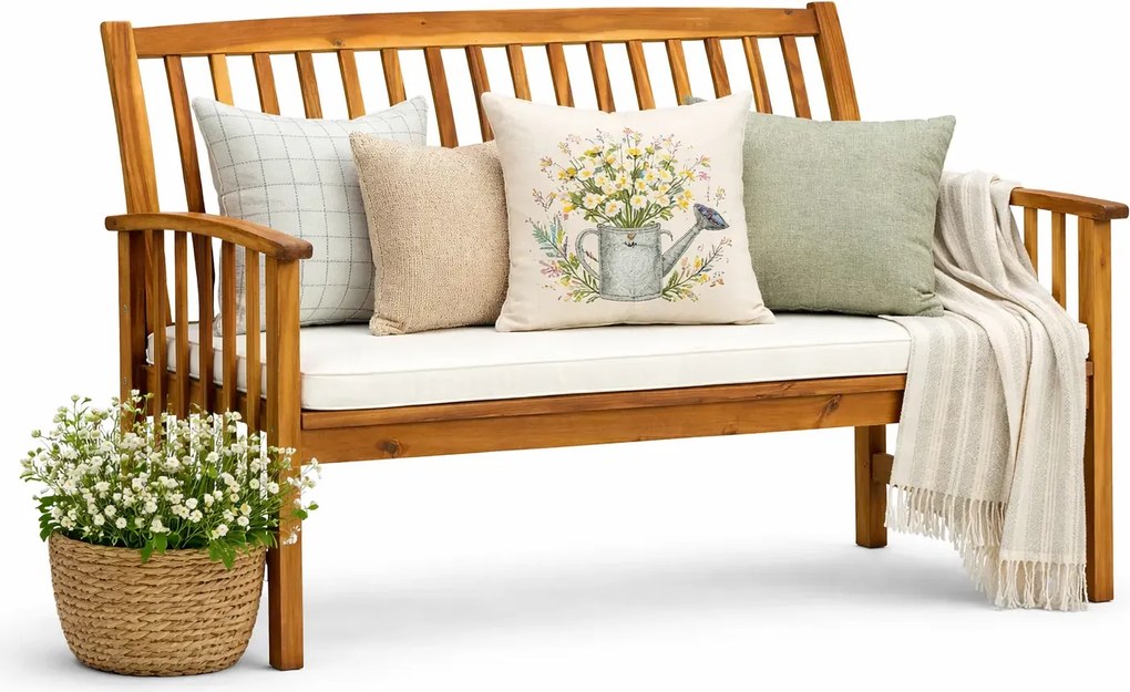 Ławka ogrodowa z poduszką P6-W55