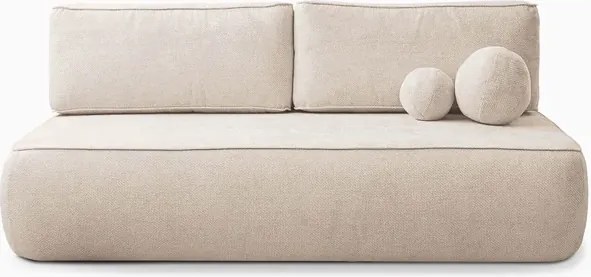 Sofa z Funkcją Spania ARVETO Kremowa Szenil Nowoczesna