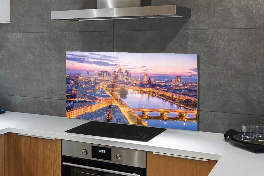 Panel szklany do Kuchni Nocna Panorama Berlina