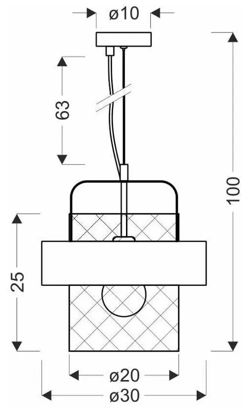 Metalowa lampa wisząca w czarno-miedzianym kolorze ø 30 cm Fiba – Candellux Lighting