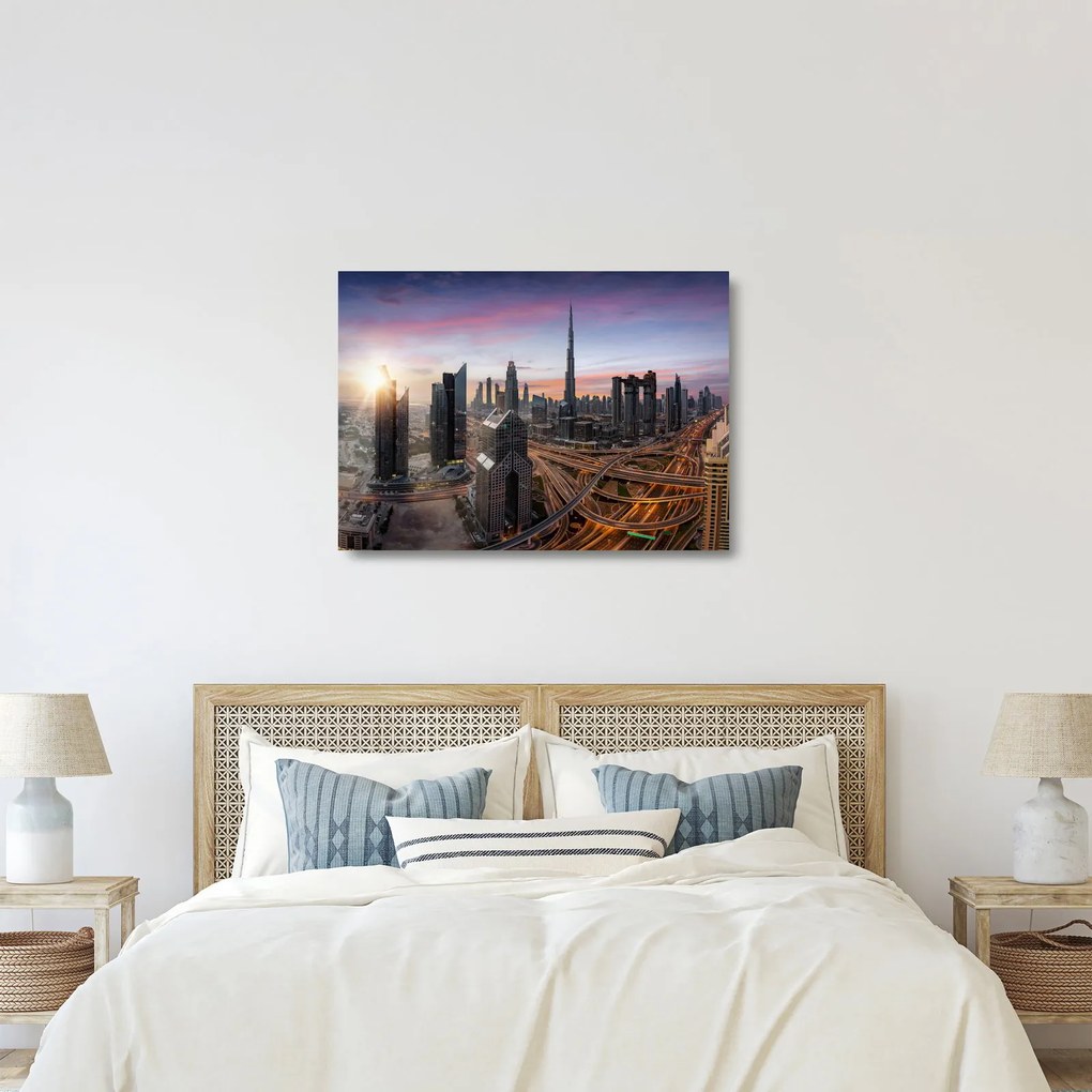 Obraz na szkle - Panorama Dubaju (70x50 cm)