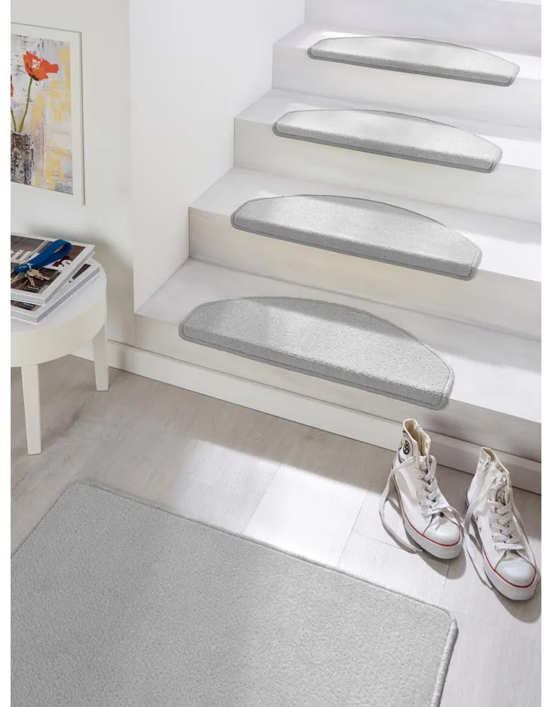 Szare samoprzylepne dywaniki na schody zestaw 15 szt. 23x65 cm Fancy – Hanse Home