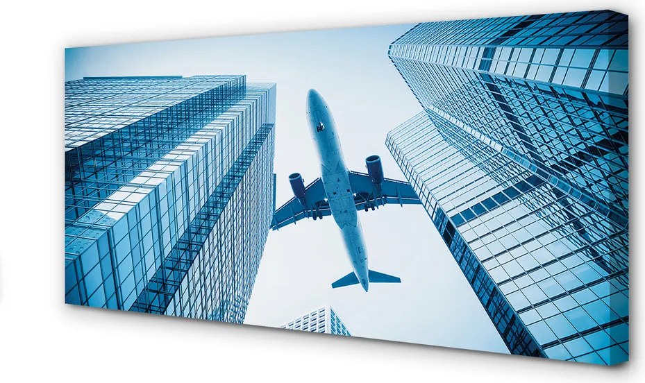 Obraz na płótnie Samolot nad Dachami Miasta