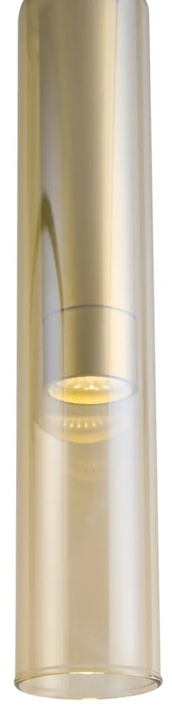 Nowoczesny reflektor złoty z bursztynowym szkłem do systemu szynowego 1-fazowego - Slimline Loyce Nowoczesny Oswietlenie wewnetrzne