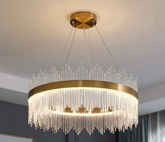 Dora Cristal 60cm żyrandol kryształowy LED, oświetlenie salonu, regulowana barwa światła