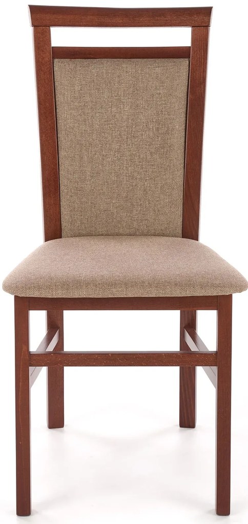 Klasyczne krzesło tapicerowane ciemny orzech + jasny brąz - Kensa 5X