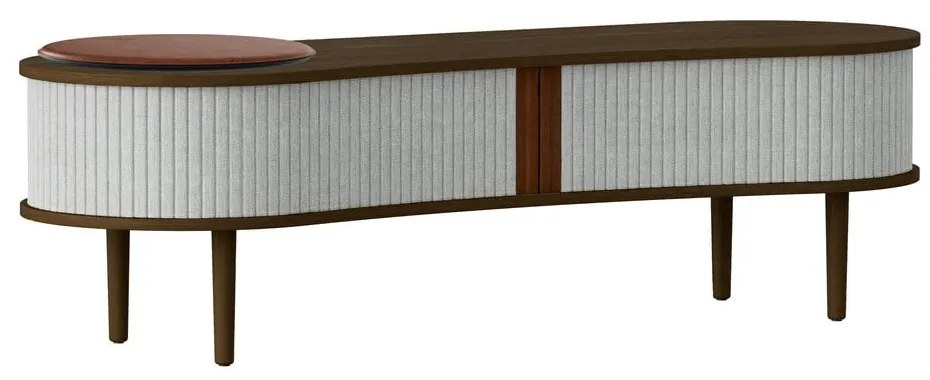 Szaro-brązowa szafka pod TV w dekorze dębu 140x40 cm Audacious – UMAGE