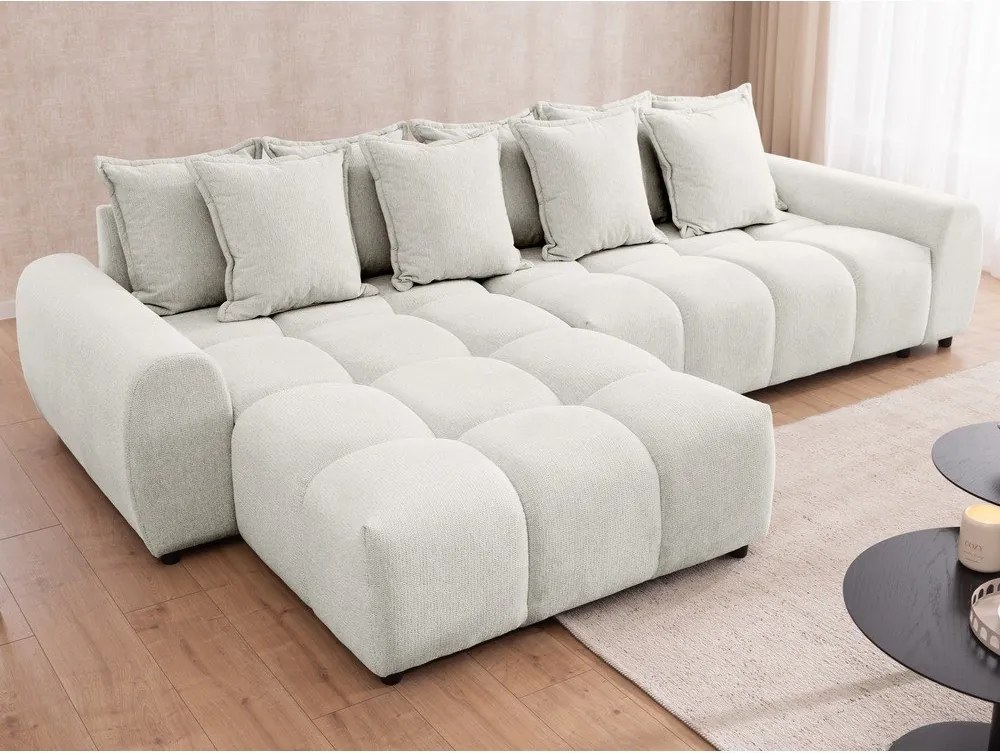 Biały narożnik (lewostronny/z szezlongiem) Albane – Ropez