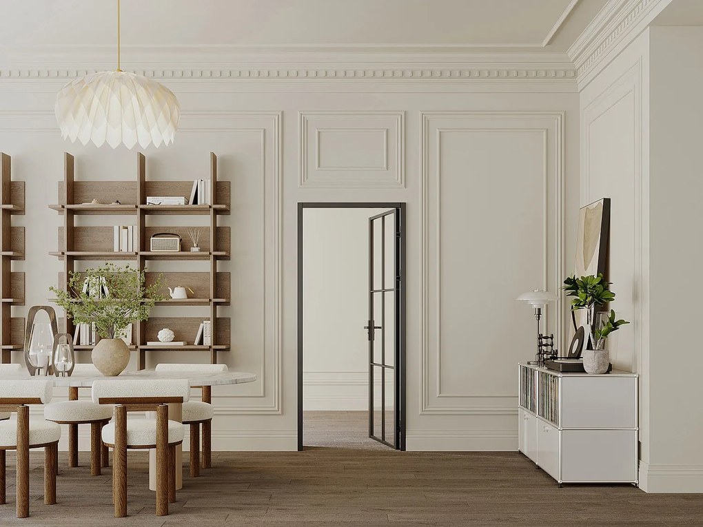 Drzwi kompletne dwustronne z aluminium i szkła hartowanego - wys. 204 x szer. 93 cm - SEROTO