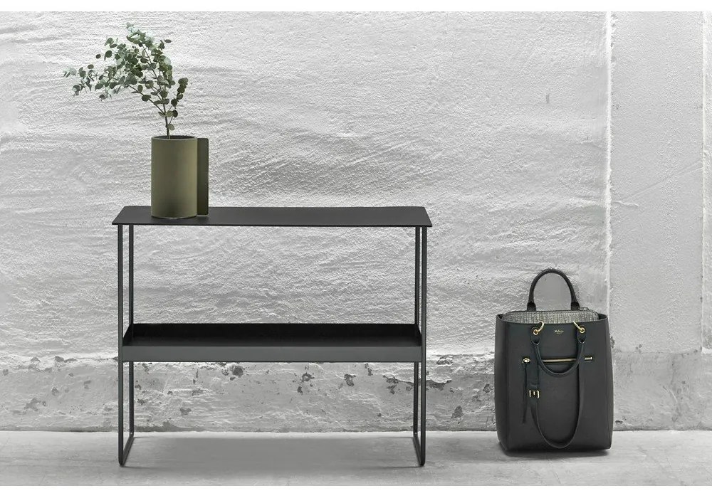 Czarna metalowa konsola 29x78 cm Bull – LIND DNA