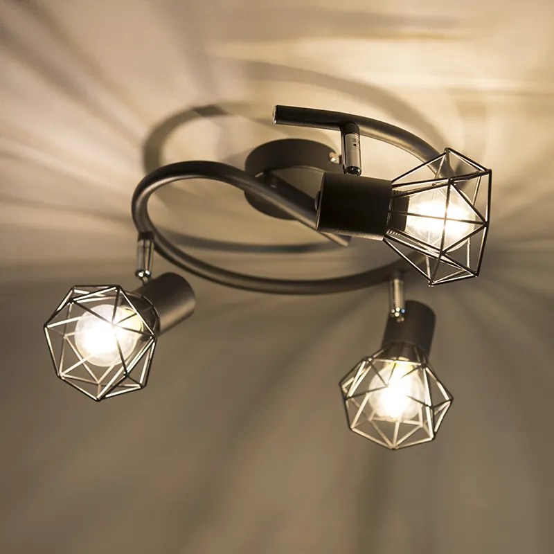 Inteligentny czarny reflektor obrotowy i pochylany z 3 Wifi P45 - Mosh