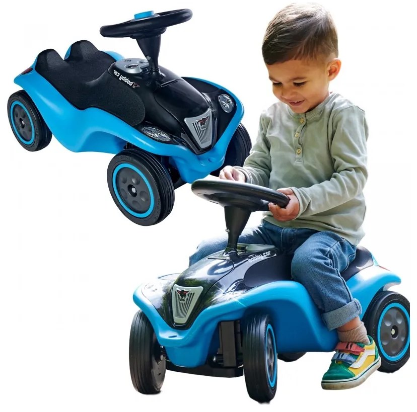 Big jeździk next blue bobby car z klaksonem i światłami