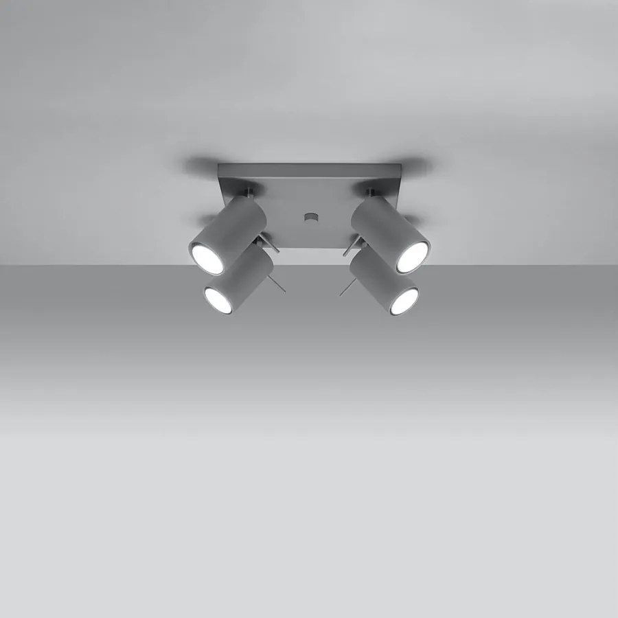 Plafony nowoczesny Briix, stal - 4 źródło światła 3000K - L.25 x H.16 cm - szary