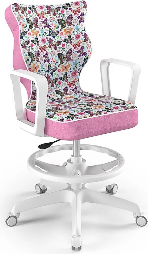 Krzesło do biurka Norm White rozmiar 5 (146-176,5 cm) z podnóżkiem i wzorami