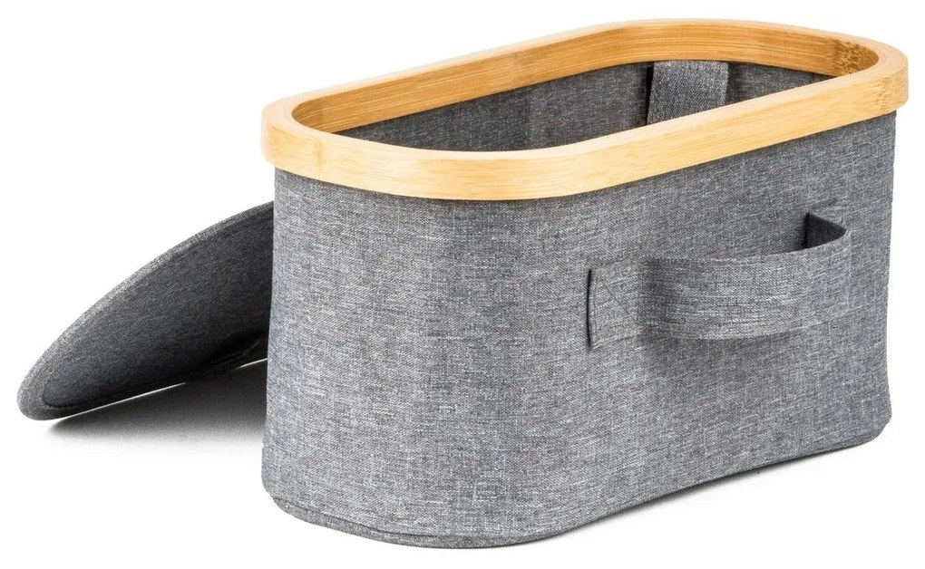 Pojemnik do przechowywania G21 30 x 15 x 15 cm, bambusowy z pokrywką, szary