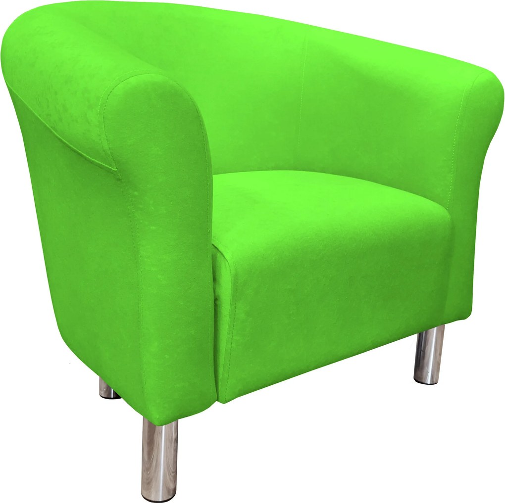 Fotel Milo tkanina Mikrofaza stylowy fotel do salonu i sypialni : Kolor nogi - Chrom, Kolor tkaniny - 12 MIKROFAZA, Wysokość nogi - 15 cm