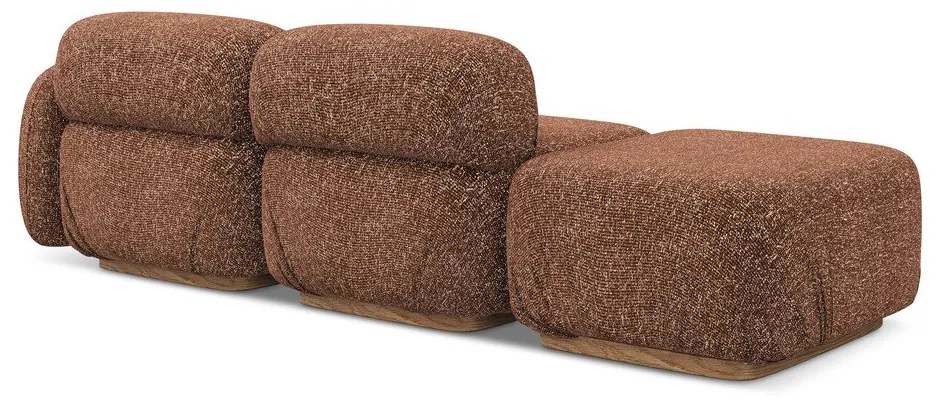 Pomarańczowy/brązowy szezlong modułowy (prawostronny) Ailani – Makamii