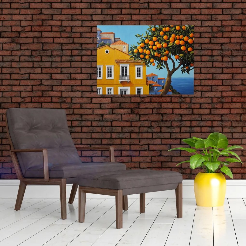 Obraz na szkle - Drzewo pomarańczowe (70x50 cm)