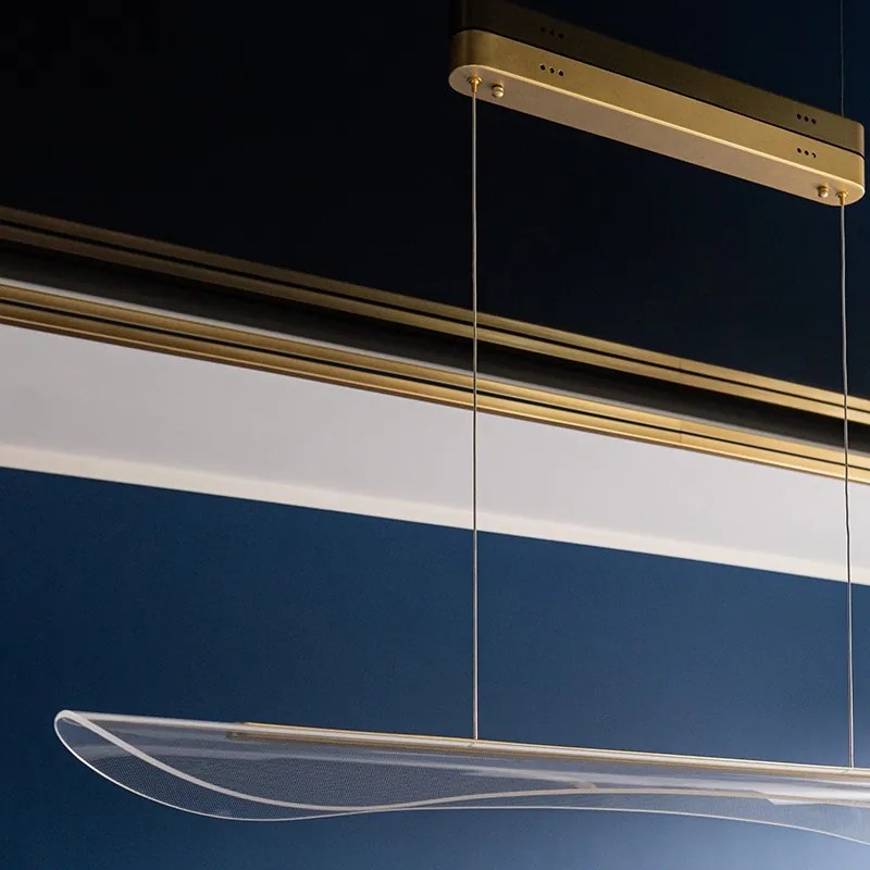 Lampa jadalniana z transparentnym kloszem Cortina No.4 100 cm złota