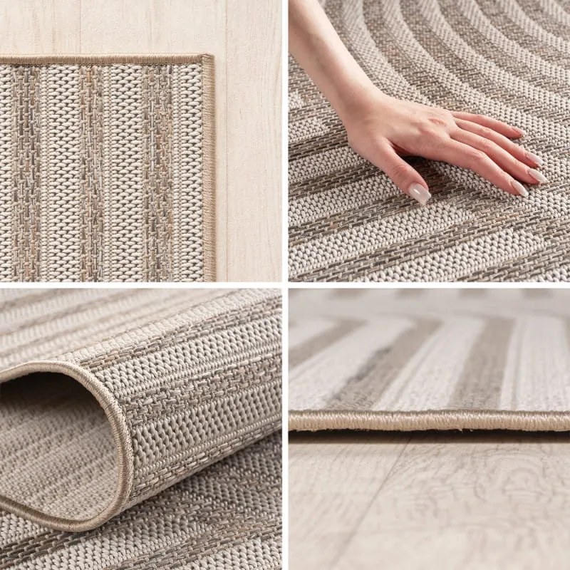 Dywan zewnętrzny Desert Geometria beżowy 80 cm x 250 cm