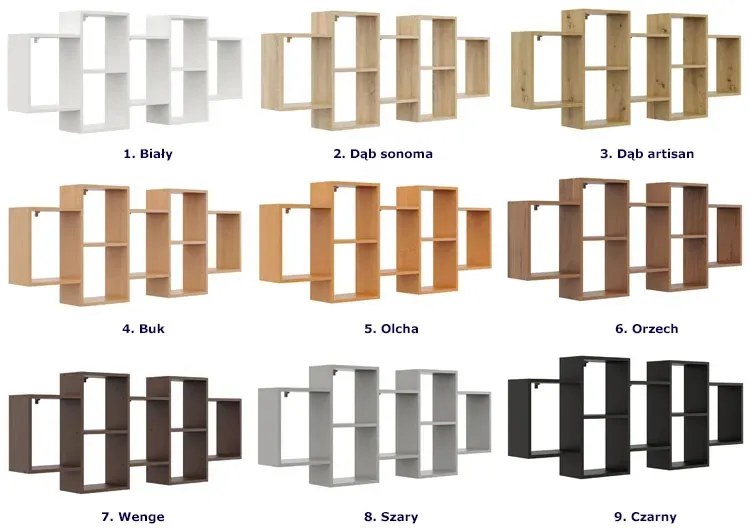 Minimalistyczna półka wisząca olcha G9-W28
