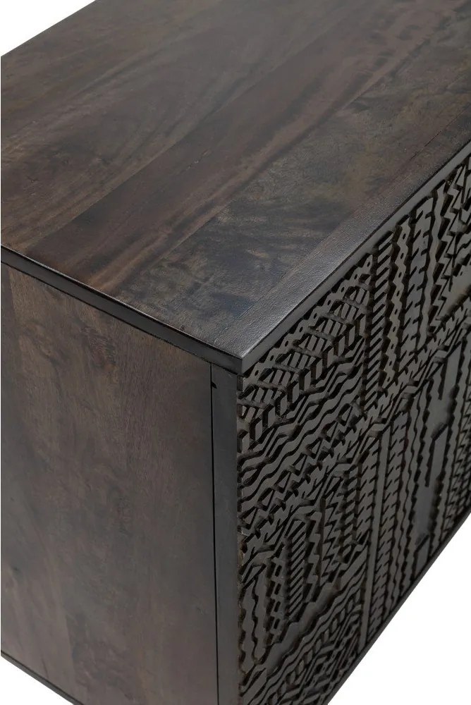 Ciemnobrązowa komoda z litego drewna mango 160x75x40 cm Kalai – MOME