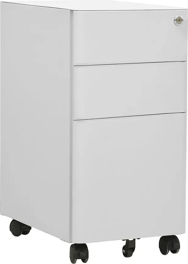 Jasnoszary kontenerek pod biurko na klucz 3x R0-B28