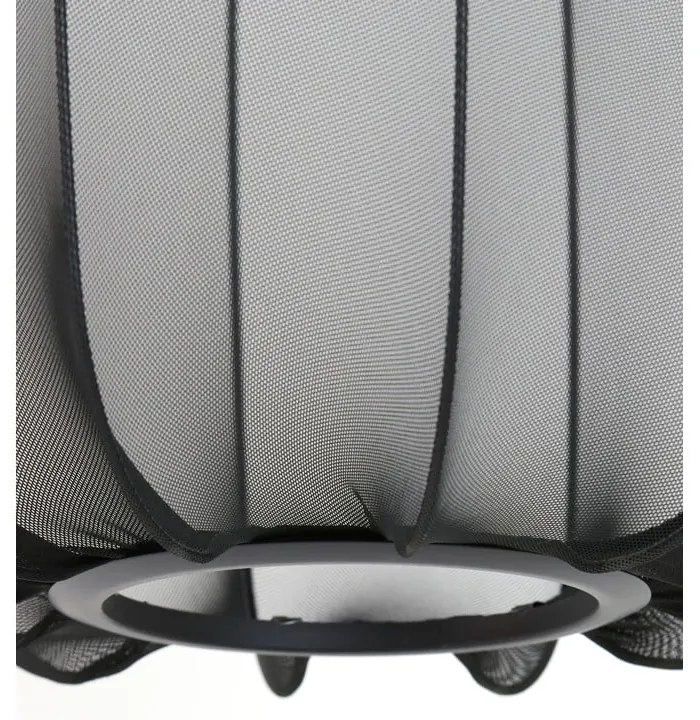Czarna lampa wisząca z tekstylnym kloszem ø 40 cm Plumeria – Light &amp; Living