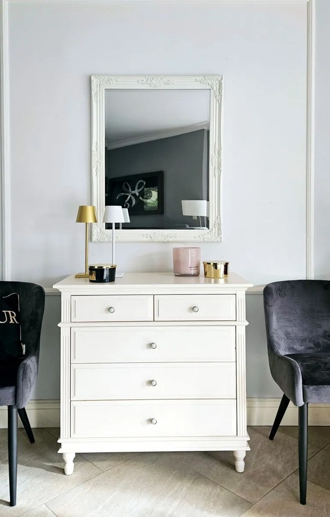 Lustro w białej ramie 96x74cm