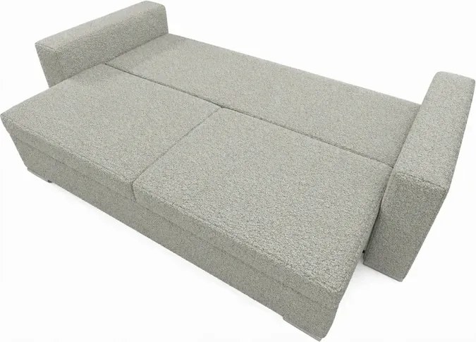 Sofa z Funkcją Spania DRAVOS Szara Boucle Nowoczesna