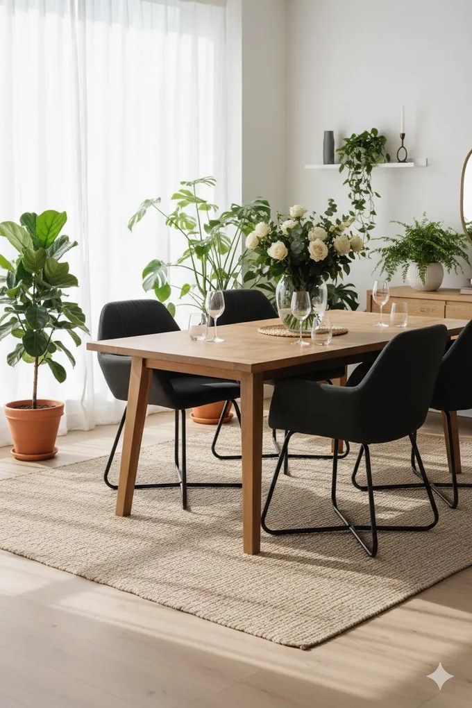 Zestaw 2 czarnych tapicerowanych krzeseł stołowych N8-H63