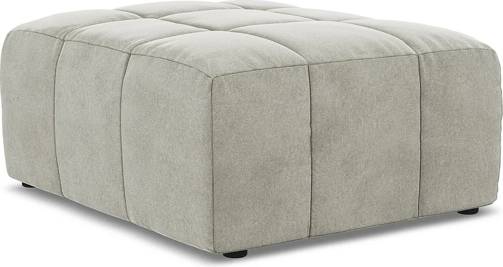 Pufa - z tkaniny welwetowej - jasny szary - ALOHA