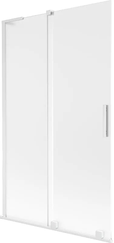 Mexen Velar L parawan nawannowy 2-skrzydłowy rozsuwany 110 x 150 cm, szron, biały - 896-110-003-31-20