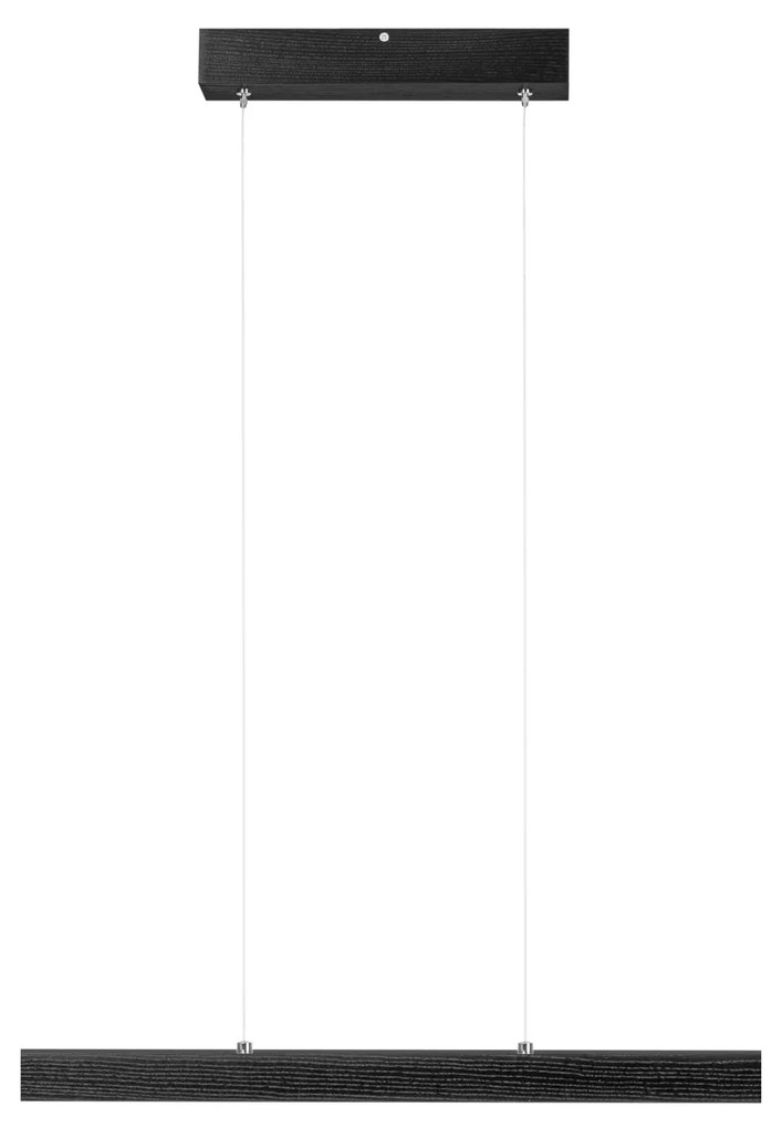 Czarna lampa wisząca LED 60 cm z drewna jesionowego L60KB-4K-SCHWARZ w