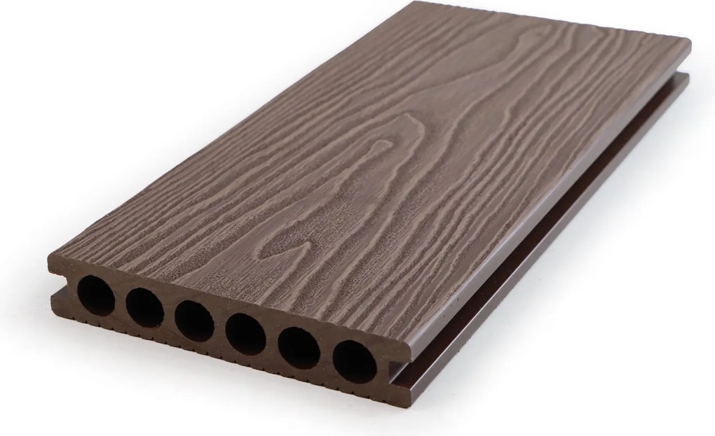 Deski tarasowe WPC, profil komorowy, 140 × 25 × 2850 mm, 4 szt., kawowa