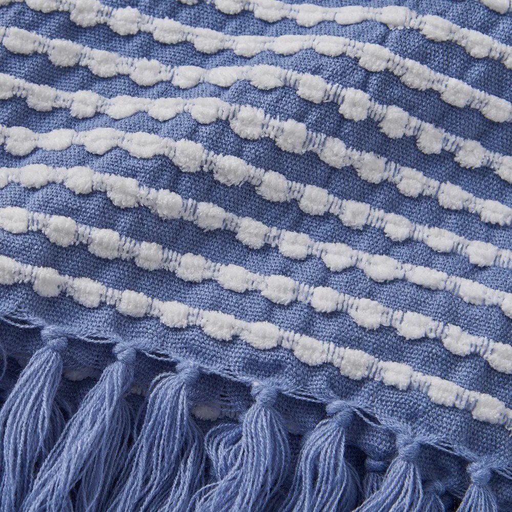 Niebieski koc 125x150 cm Stab Stitch – Catherine Lansfield