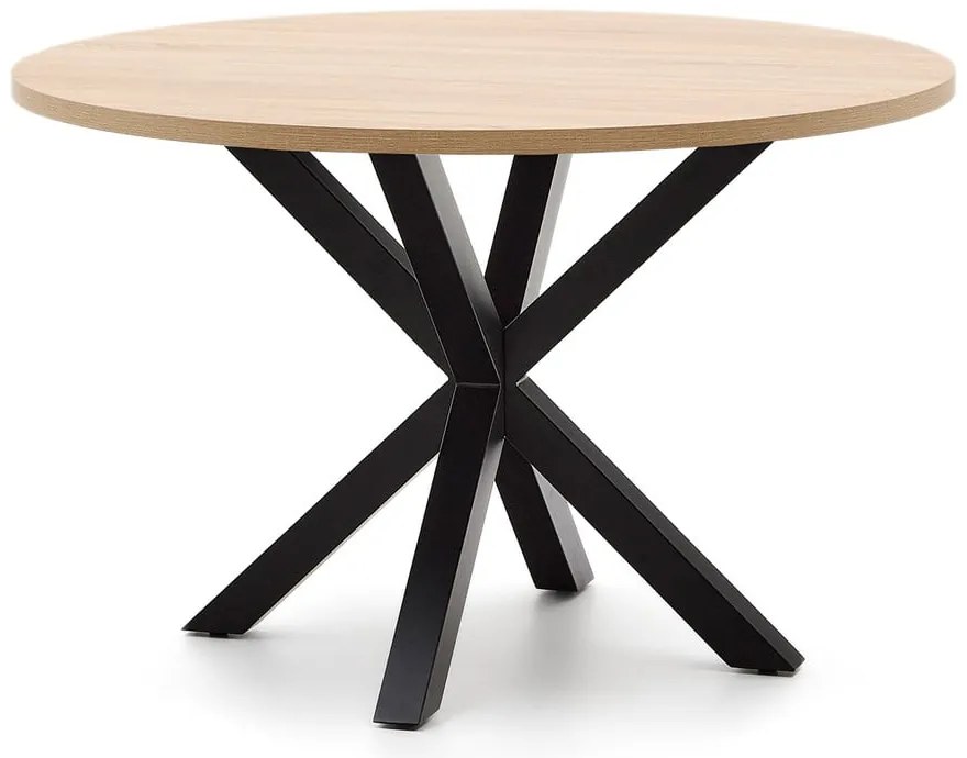 Czarno-naturalny okrągły stół ø 120 cm Argo – Kave Home