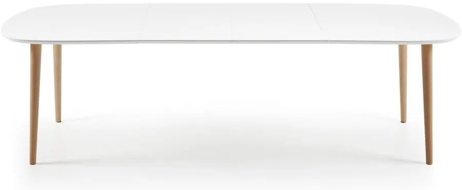 Biały rozkładany stół z białym blatem 100x160 cm Oqui – Kave Home