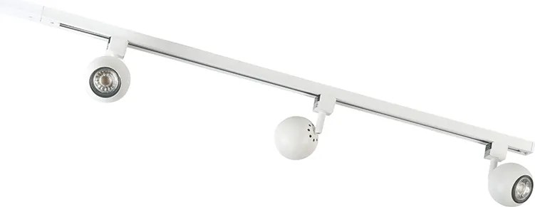 Nowoczesny system oświetlenia szynowego z 3 reflektorami, biały, 1-fazowy - Iconic Gissi