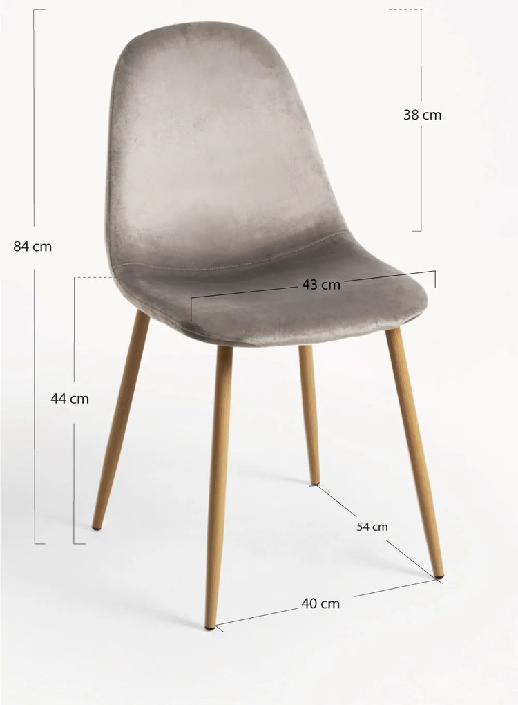 Zestaw 4 aksamitnych krzese Teok