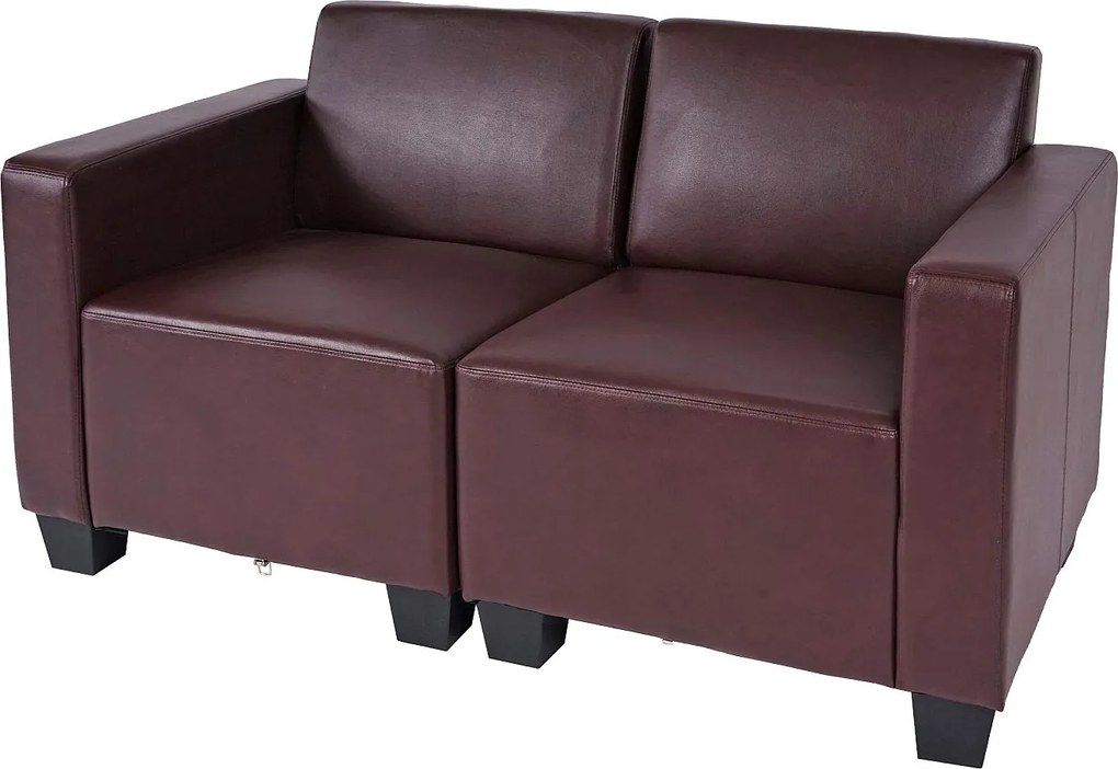 Sofa 2-osobowa Moncalieri,  Czerwono-brązowy