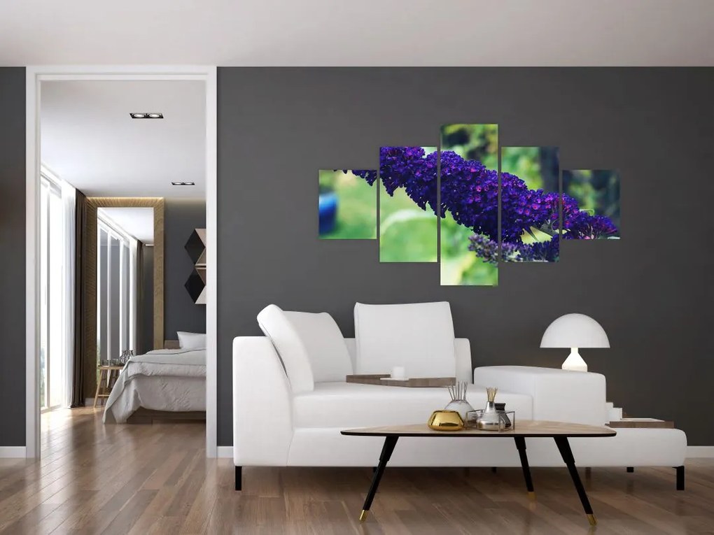 Obraz niebieskiego kwiatu (125x70 cm)