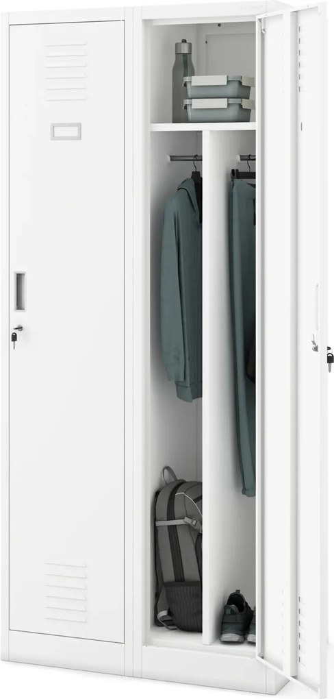 Szafa socjalna czterokomorowa Kacper 80x50x180 cm, biała