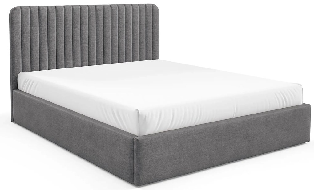 Ciemnoszare łóżko tapicerowane 3 rozmiary N9-F01