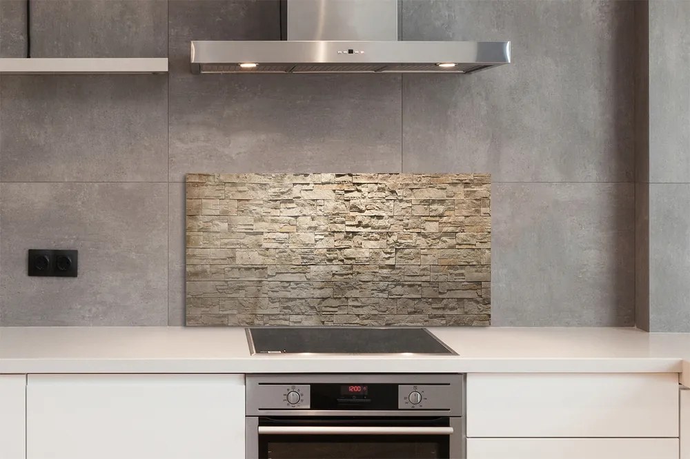 Szklany Panel Kompozycja Cegły i Kamienia