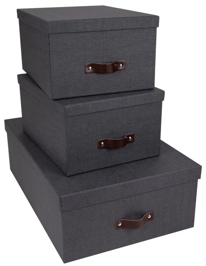 Zestaw 3 czarnych pudełek Bigso Box of Sweden Inge