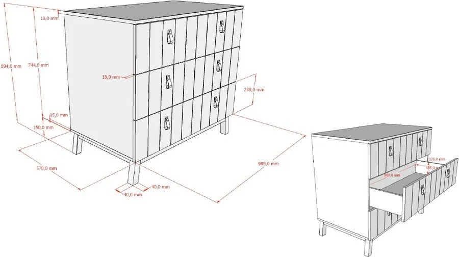 Beżowa komoda dziecięca z przewijakiem 98,5x94x57 cm Sezane – Vipack