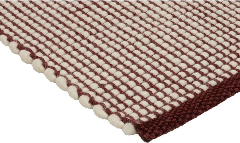 Bordowy/w naturalnym kolorze wełniany dywan tkany ręcznie 140x200 cm Talo – noo.ma